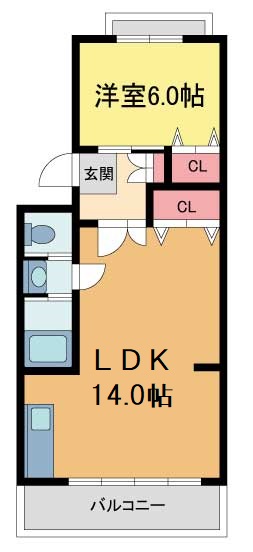 宝塚市野上(阪急今津線逆瀬川駅)のマンション間取