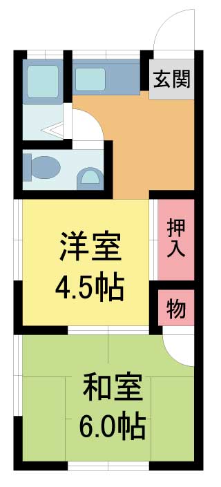 宝塚市高司(阪急今津線小林駅)のアパート間取